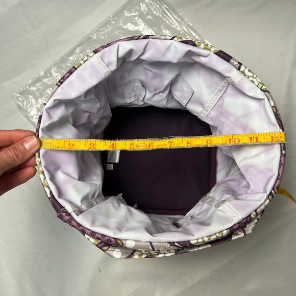 Thirty-One Small Collapsable Utility Bin Purple Paisley Circle Storage Container - Picture 3 of 6
